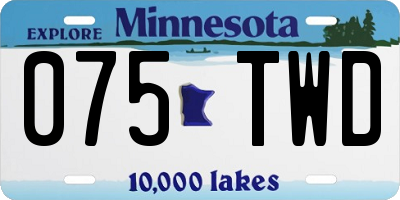 MN license plate 075TWD