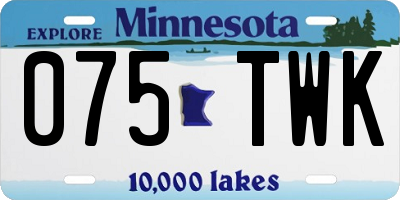 MN license plate 075TWK