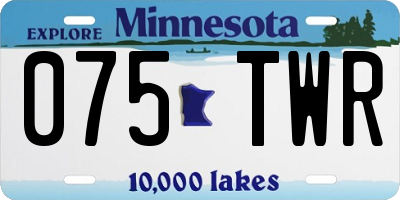 MN license plate 075TWR