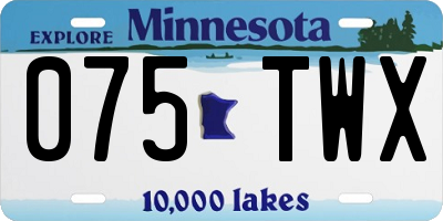 MN license plate 075TWX
