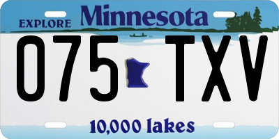 MN license plate 075TXV