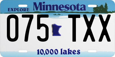 MN license plate 075TXX