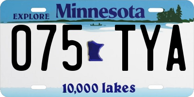 MN license plate 075TYA