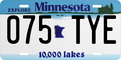 MN license plate 075TYE