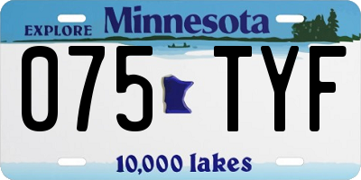 MN license plate 075TYF