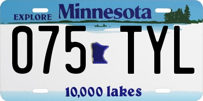 MN license plate 075TYL