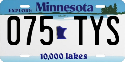 MN license plate 075TYS