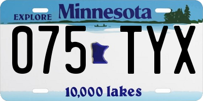 MN license plate 075TYX