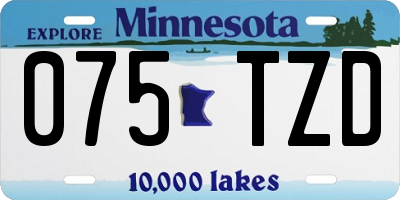 MN license plate 075TZD