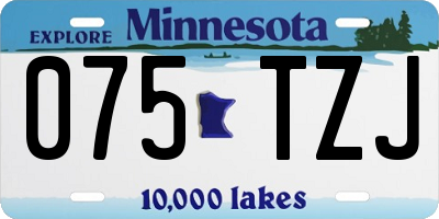 MN license plate 075TZJ