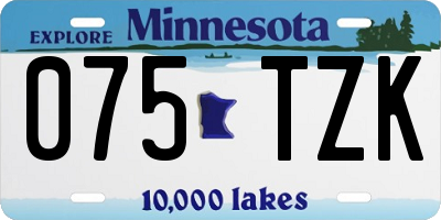 MN license plate 075TZK