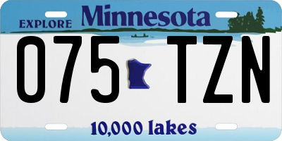 MN license plate 075TZN