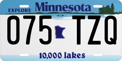 MN license plate 075TZQ