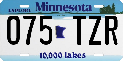 MN license plate 075TZR