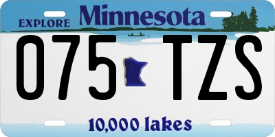 MN license plate 075TZS