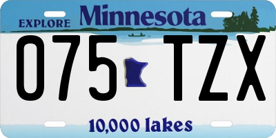 MN license plate 075TZX