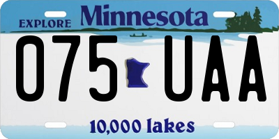 MN license plate 075UAA
