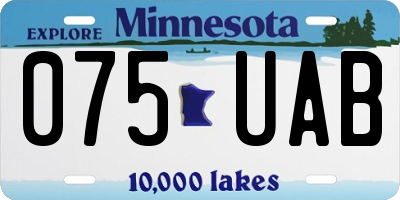 MN license plate 075UAB