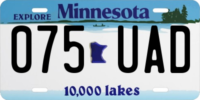 MN license plate 075UAD