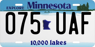 MN license plate 075UAF