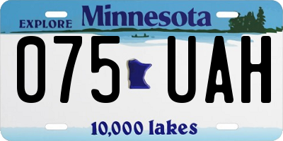 MN license plate 075UAH