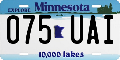 MN license plate 075UAI