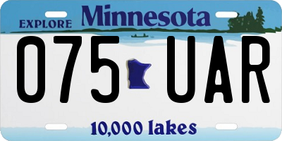MN license plate 075UAR