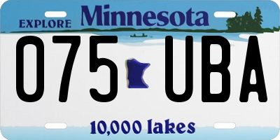MN license plate 075UBA