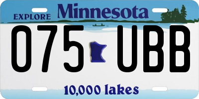 MN license plate 075UBB