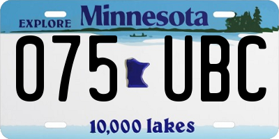 MN license plate 075UBC