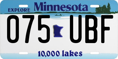 MN license plate 075UBF