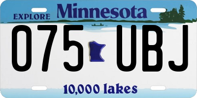 MN license plate 075UBJ