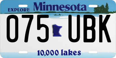 MN license plate 075UBK