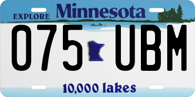 MN license plate 075UBM