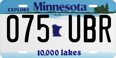 MN license plate 075UBR