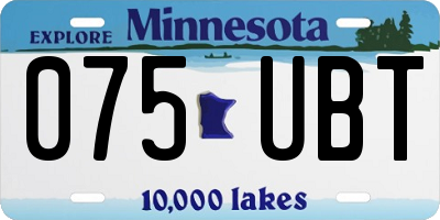MN license plate 075UBT