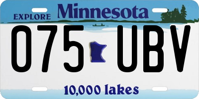 MN license plate 075UBV