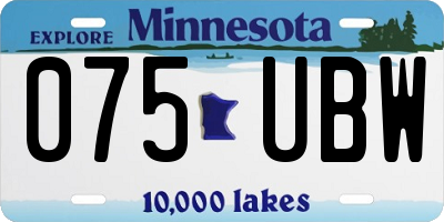 MN license plate 075UBW