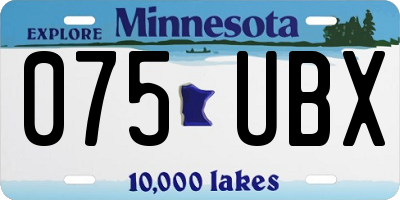 MN license plate 075UBX