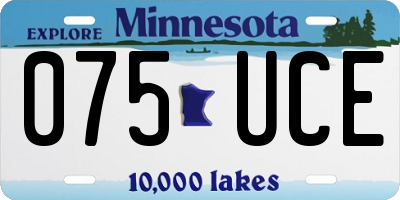MN license plate 075UCE
