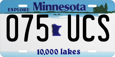 MN license plate 075UCS