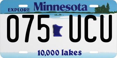 MN license plate 075UCU