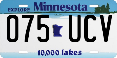 MN license plate 075UCV