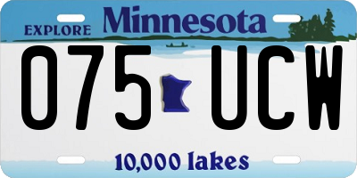 MN license plate 075UCW