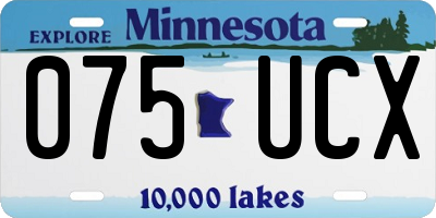 MN license plate 075UCX