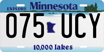 MN license plate 075UCY