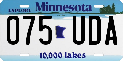 MN license plate 075UDA