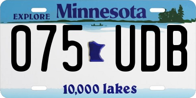 MN license plate 075UDB