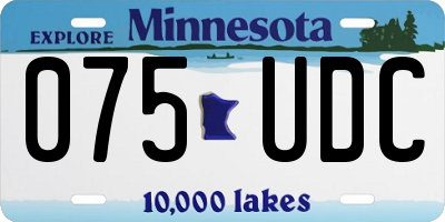 MN license plate 075UDC
