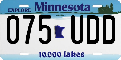 MN license plate 075UDD